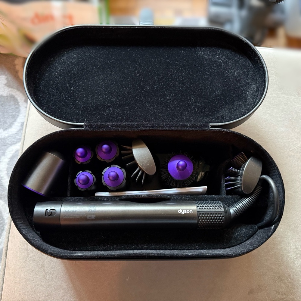 Dyson Airwrap Hair Tool Set with Vibrant Purple Accents